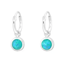 mintgrön opal creol i silver - Little Ones