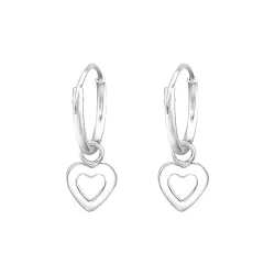 12 mm hjärta creol i silver - Little Ones