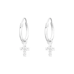 12 mm kors kristal creol i silver