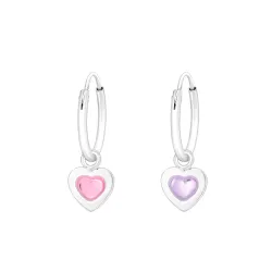 12 mm hjärta creol i silver - Little Ones