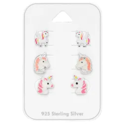 enhörning örhängestift i silver - Little Ones