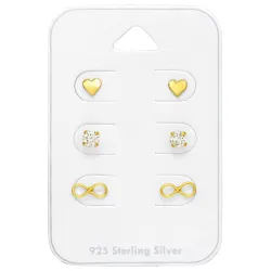 små örhängestift i förgyllt silver - Little Ones