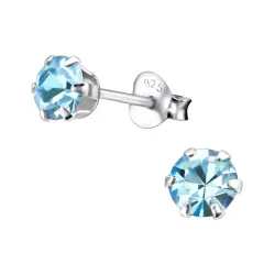 5 mm kristal örhängestift i silver - Little Ones