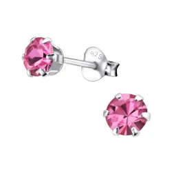 5 mm kristal örhängestift i silver - Little Ones
