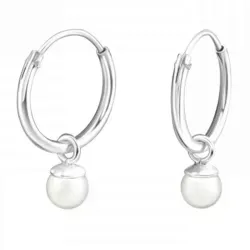 12 mm pärla creol i silver - Little Ones