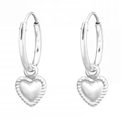 12 mm hjärta creol i silver - Little Ones
