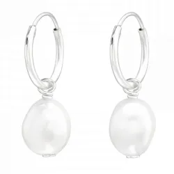 12 mm pärla creol i silver