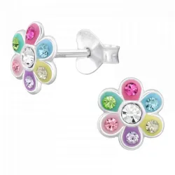 blommor kristal örhängen i silver - Little Ones