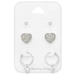 hjärta örhängen i silver - Little Ones