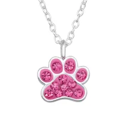 tass rosa halsband i silver med hängen i silver - Little Ones