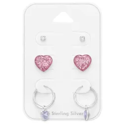 hjärta örhängen i silver - Little Ones