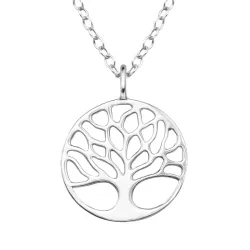 12 mm livets träd halsband i silver
