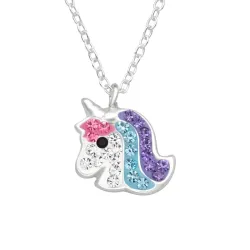 enhörning halsband i silver - Little Ones