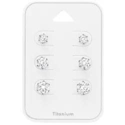 4 x 5 x 6 mm vit zirkon örhängestift i titan
