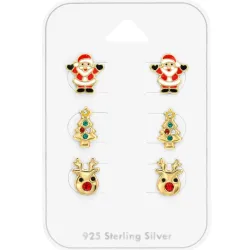 jultomte barnörhängen i förgyllt silver - Little Ones