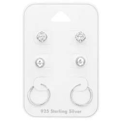 vit zirkon örhängen i silver