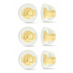 3 par ploppar i förgyllt silver