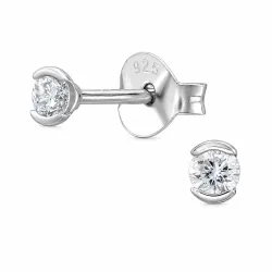 örhängestift i rhodinerat silver med lab grown diamant 