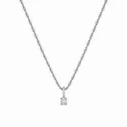 lab grown diamant hängen med halskedja i rhodinerat silver