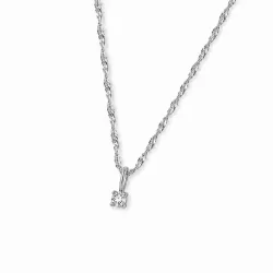 lab grown diamant hängen med halskedja i rhodinerat silver