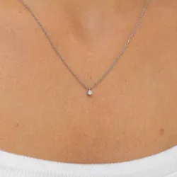 lab grown diamant hängen med halskedja i 925 carat silver 0,062 ct