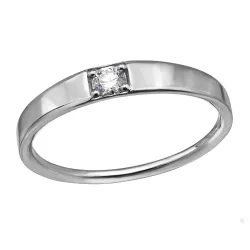 lab grown diamant solitärring i rhodinerat silver