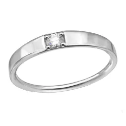 lab grown diamant solitärring i rhodinerat silver