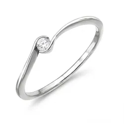 lab grown diamant solitärring i rhodinerat silver