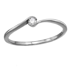 lab grown diamant solitärring i rhodinerat silver