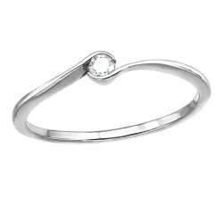 lab grown diamant solitärring i rhodinerat silver