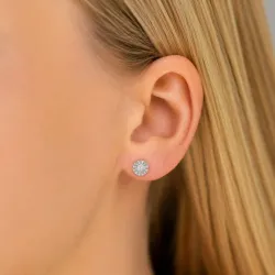 sol örhängen i rhodinerat silver med lab grown diamant 