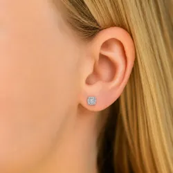 solitäreörhängestift i rhodinerat silver med lab grown diamant 