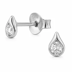 solitäreörhängestift i rhodinerat silver med lab grown diamant 