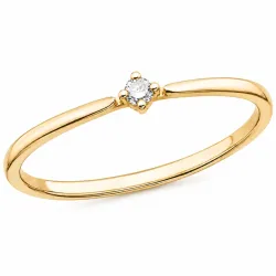 lab grown diamant solitärring i förgyllt silver