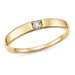 lab grown diamant solitärring i förgyllt silver