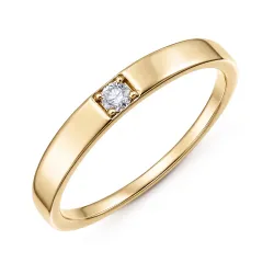 lab grown diamant alliancring i förgyllt silver