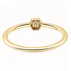 blommor lab grown diamant ring i förgyllt silver