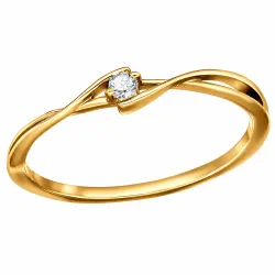 lab grown diamant solitärring i förgyllt silver