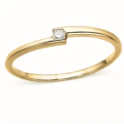 lab grown diamant solitärring i förgyllt silver