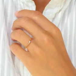 lab grown diamant solitärring i förgyllt silver