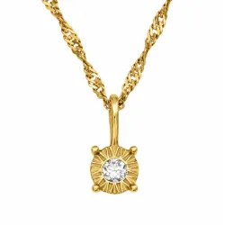 45 cm halsband med hängen i förgyllt silver 0,035 ct