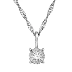 45 cm halsband med hängen i silver 0,035 ct