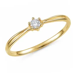 lab grown diamant solitärring i förgyllt silver