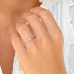 lab grown diamant solitärring i silver