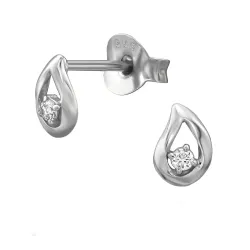 droppe örhängen i rhodinerat silver med lab grown diamant 