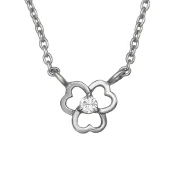 45 cm halsband med hängen i silver 0,035 ct
