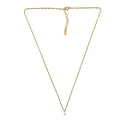 45 cm halsband med lab grown diamant hängen i förgyllt silver 0,11 ct