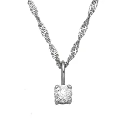 45 cm halsband med lab grown diamant hängen i silver 0,11 ct