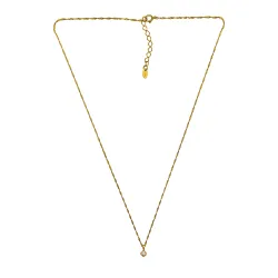 45 cm halsband med lab grown diamant hängen i förgyllt silver 0,062 ct