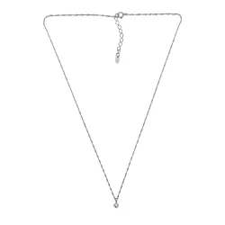 45 cm halsband med hängen i silver 0,062  ct